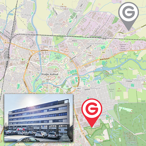 Pobočka Hradec Králové na nové adrese - mapa