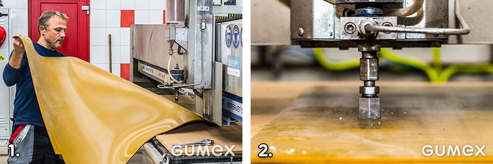 polyuretanové desky při zpracování ve výrobě GUMEX