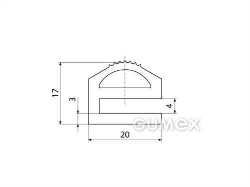 Kompaktní silikonový profil, tvar e s dutinkou - 0181