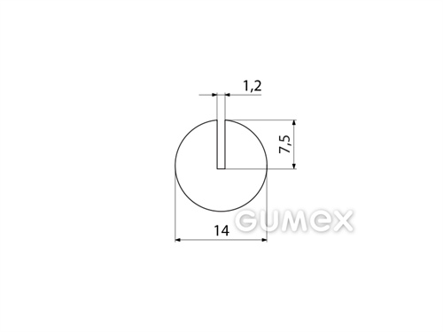Kompaktní silikonový profil, tvar kruh s drážkou - 0139