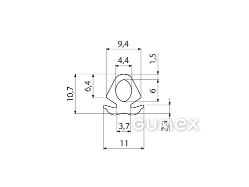 Kompaktní silikonový profil, tvarový - 0193