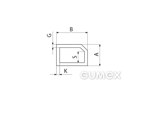 Kompaktní silikonový profil, tvar obdélník s dutinkou - 0169