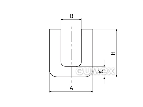 Kompaktní silikonový profil, tvar U - 0517