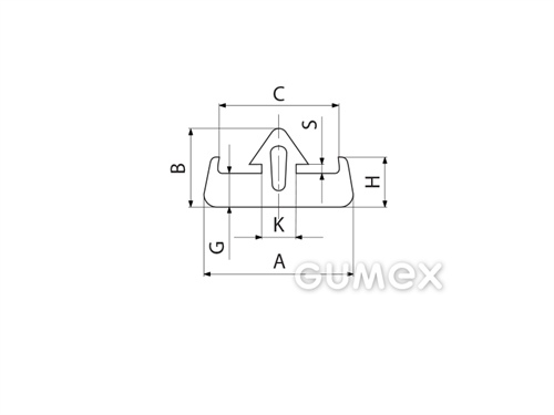 Kompaktní silikonový profil, tvarový s dutinkou - 0174