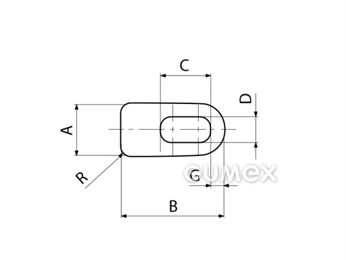 Kompaktní silikonový profil, tvar D s dutinkou - 0112