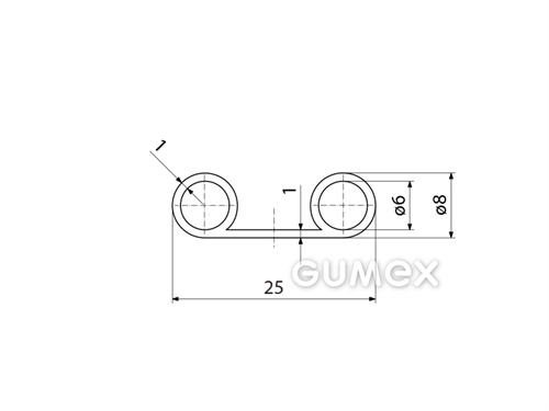 Kompaktní silikonový profil, tvarový s dutinkami - 0128