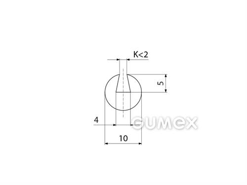 Kompaktní silikonový profil, tvar kruh s drážkou - 0139