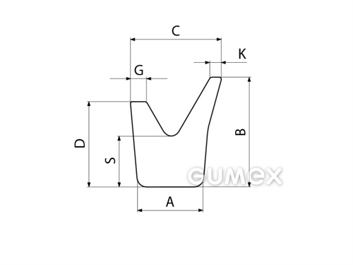 Kompaktní silikonový profil, tvar V - 0505