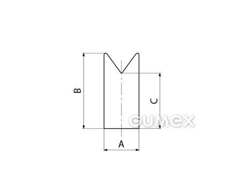 Kompaktní silikonový profil, tvar V - 0509