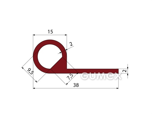 Kompaktní silikonový profil, tvar P s dutinkou - 0127