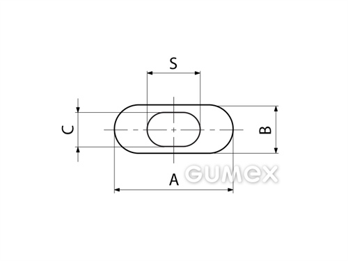 Kompaktní silikonový profil, tvar obdélník s dutinkou - 0113