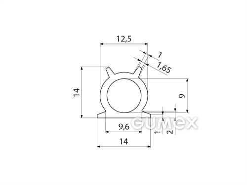 Kompaktní silikonový profil, tvarový - 0165