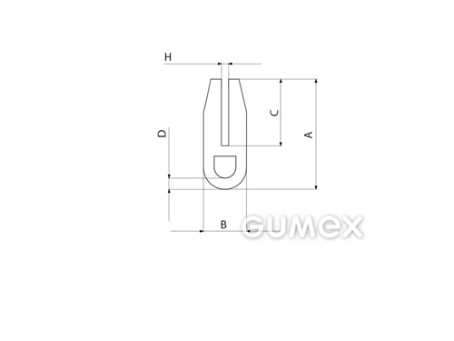 Kompaktní silikonový profil, tvar U s dutinkou - 0188