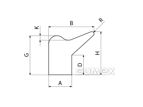 Kompaktní silikonový profil, tvarový - 0216
