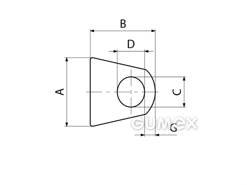Kompaktní silikonový profil, tvar D s dutinkou - 0126
