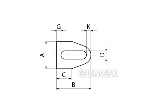 Kompaktní silikonový profil, tvar D s dutinkou - 0159