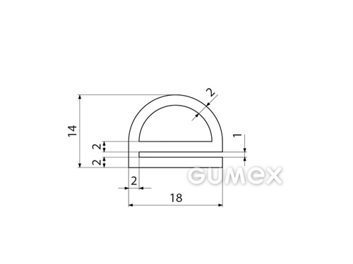 Kompaktní silikonový profil, tvar e s dutinkou - 0129