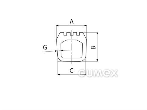 Kompaktní silikonový profil, tvarový s dutinkou - 0183
