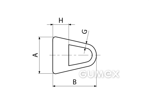 Kompaktní silikonový profil, tvar D s dutinkou - 0125