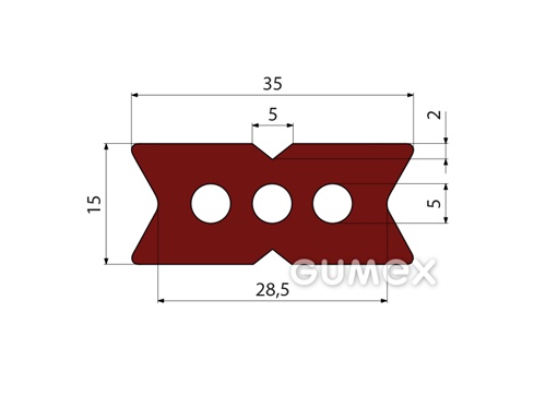 Kompaktní silikonový profil, tvarový s dutinkami - 0123