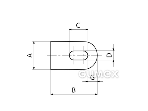 Kompaktní silikonový profil, tvar D s dutinkou - 0110