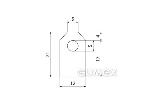 Kompaktní silikonový profil, tvarový s dutinkou - 0214