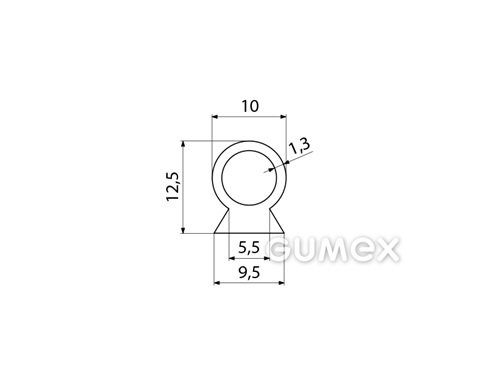 Kompaktní silikonový profil, tvarový s dutinkou - 0177