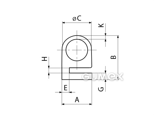 Kompaktní silikonový profil, tvar e s dutinkou - 0132