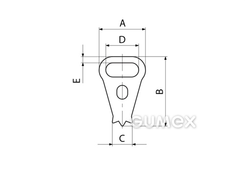 Kompaktní silikonový profil, tvarový s dutinkami - 0208